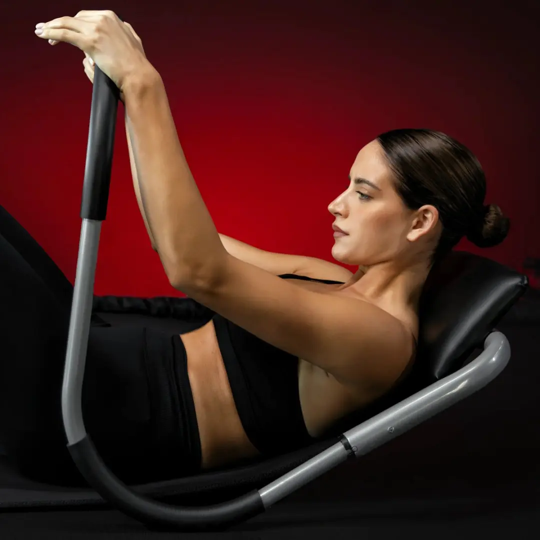 Gorilla Sports Buikspiertrainer - inclusief mat - Zwart