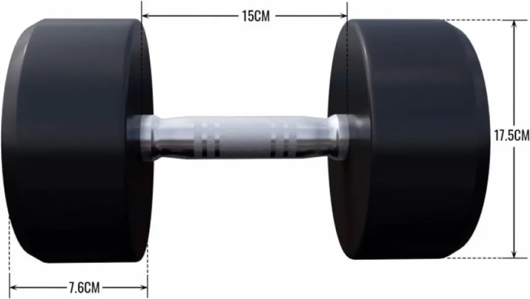 Gorilla Sports Dumbbell 17,5 kg - Gietijzer - Zwart