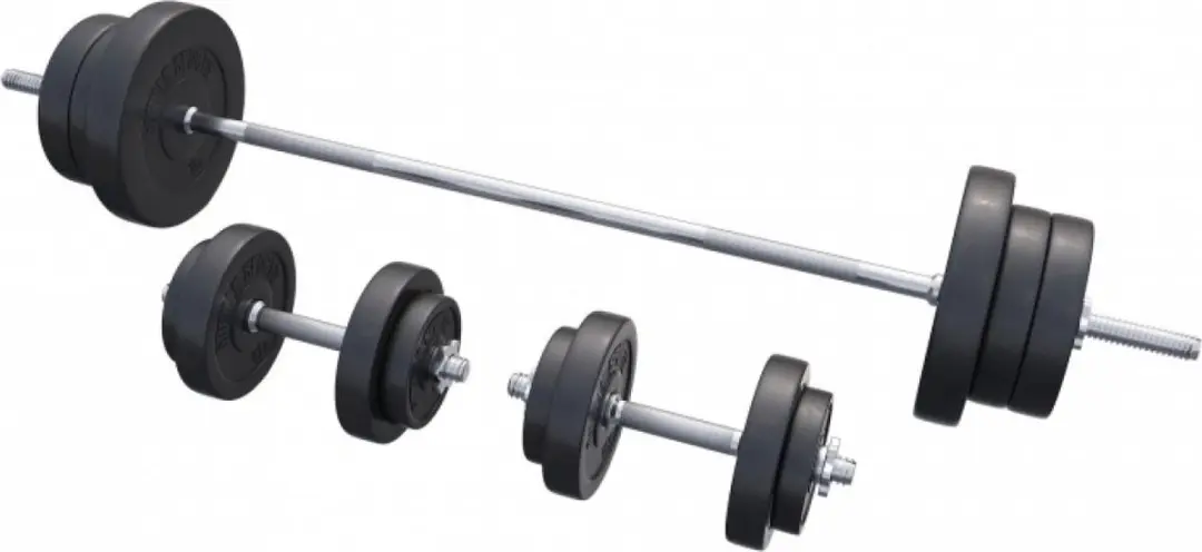 Gorilla Sports Halterset 70kg - Kunststof - 23-delig - Zwart