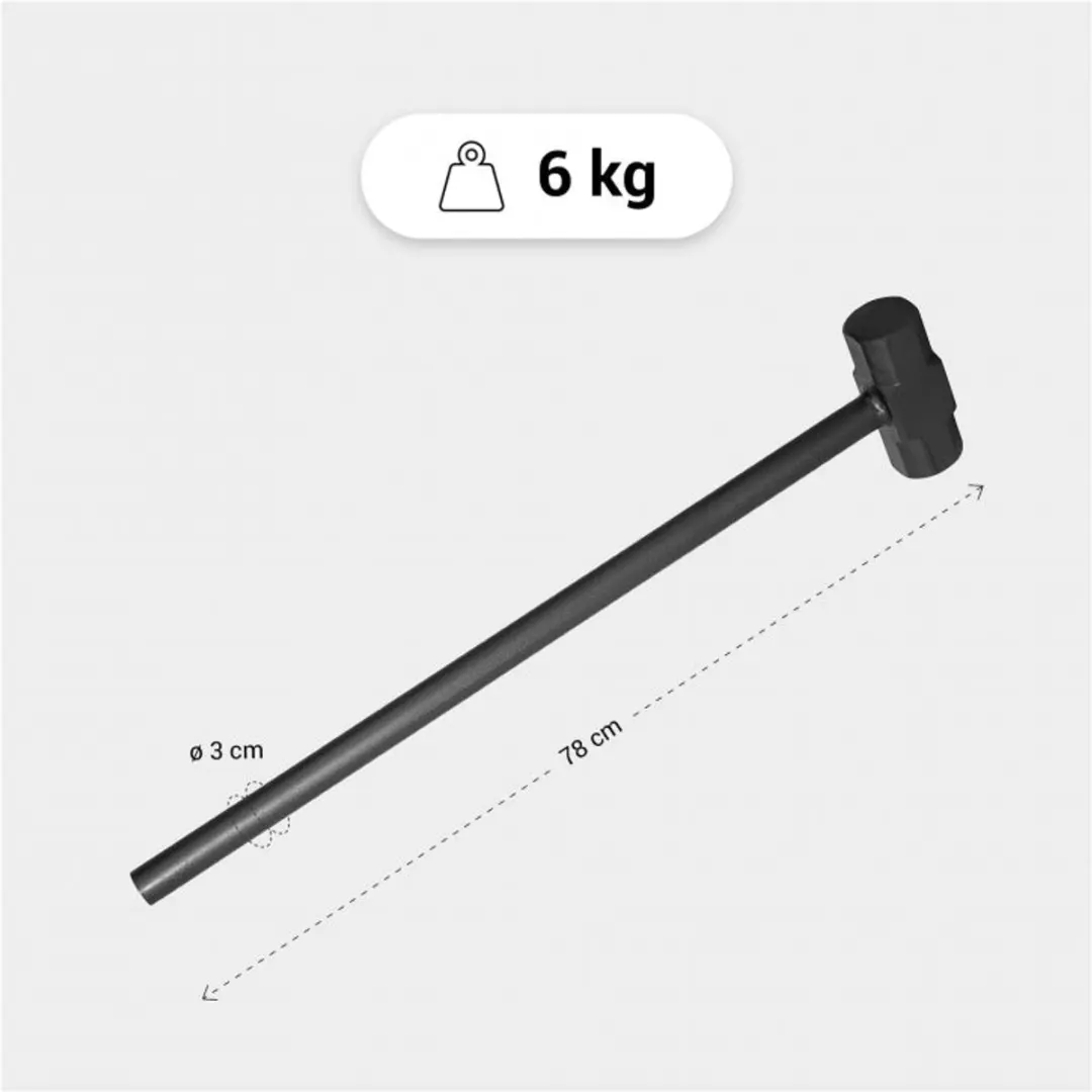 Gorilla Sports Gewichthamer 6 kg - Zwart