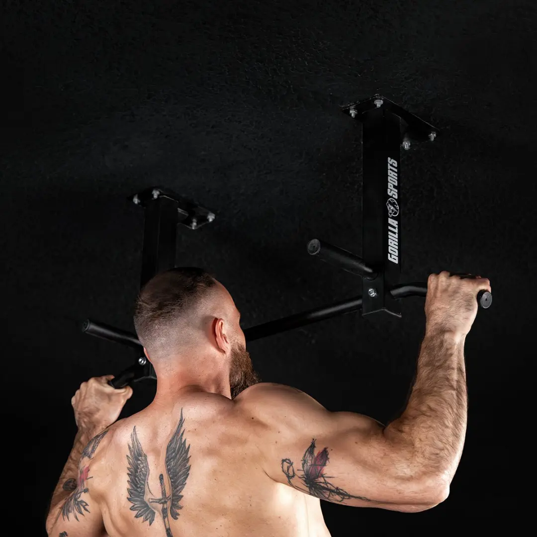 Gorilla Sports Optrekstang Dakmontage - Zwart