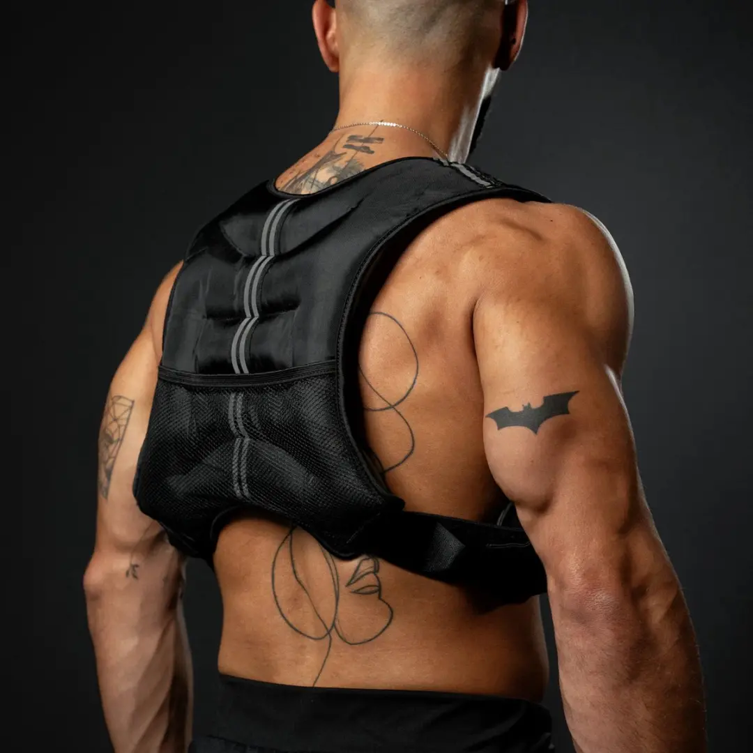 Gorilla Sports Gewichtsvest X-style 8kg - Verstelbaar - Grijs