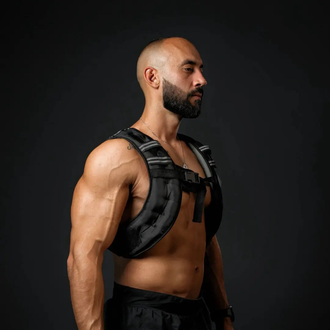 Gorilla Sports Gewichtsvest X-style 8kg - Verstelbaar - Grijs