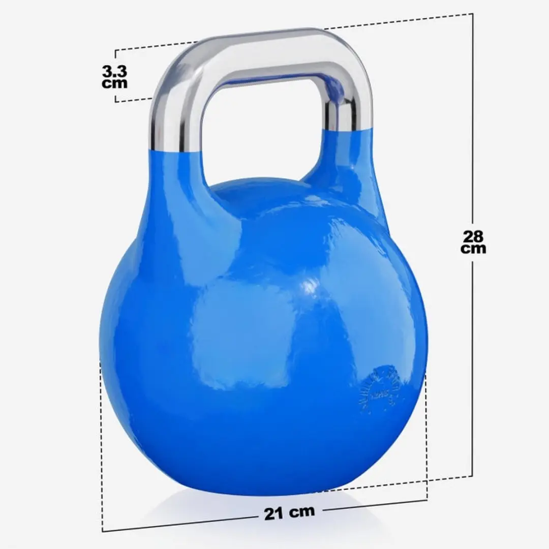 Gorilla Sports Kettlebell Competitie 12 kg - Staal - Blauw