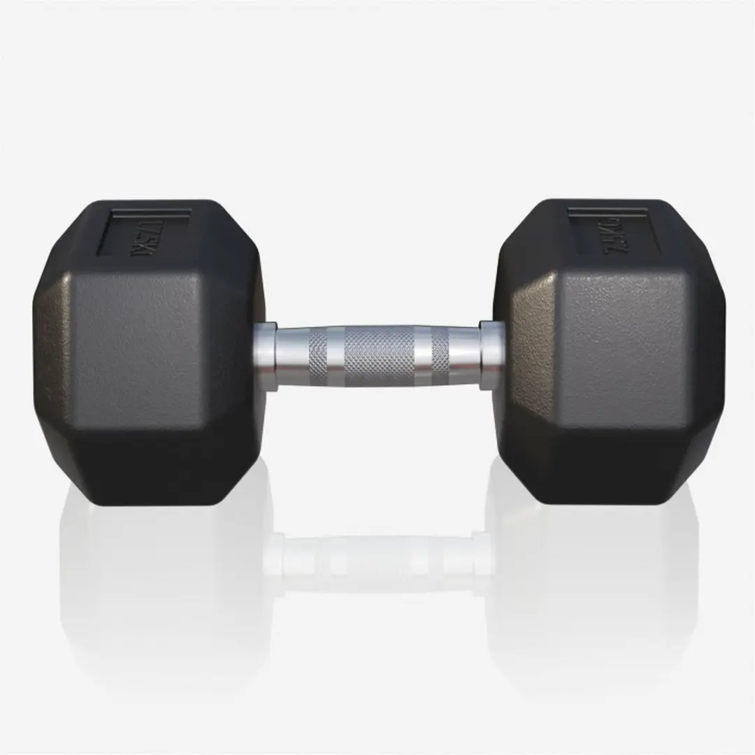 Gorilla Sports Dumbbell 17,5 kg - Gietijzer - Hexagon - Zwart