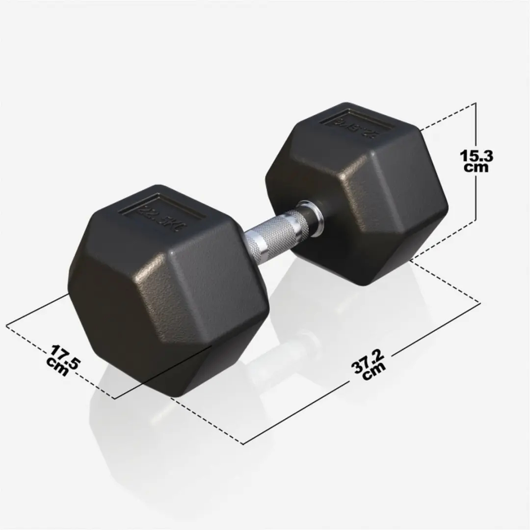 Gorilla Sports Dumbbell 22,5 kg - Gietijzer - Zwart