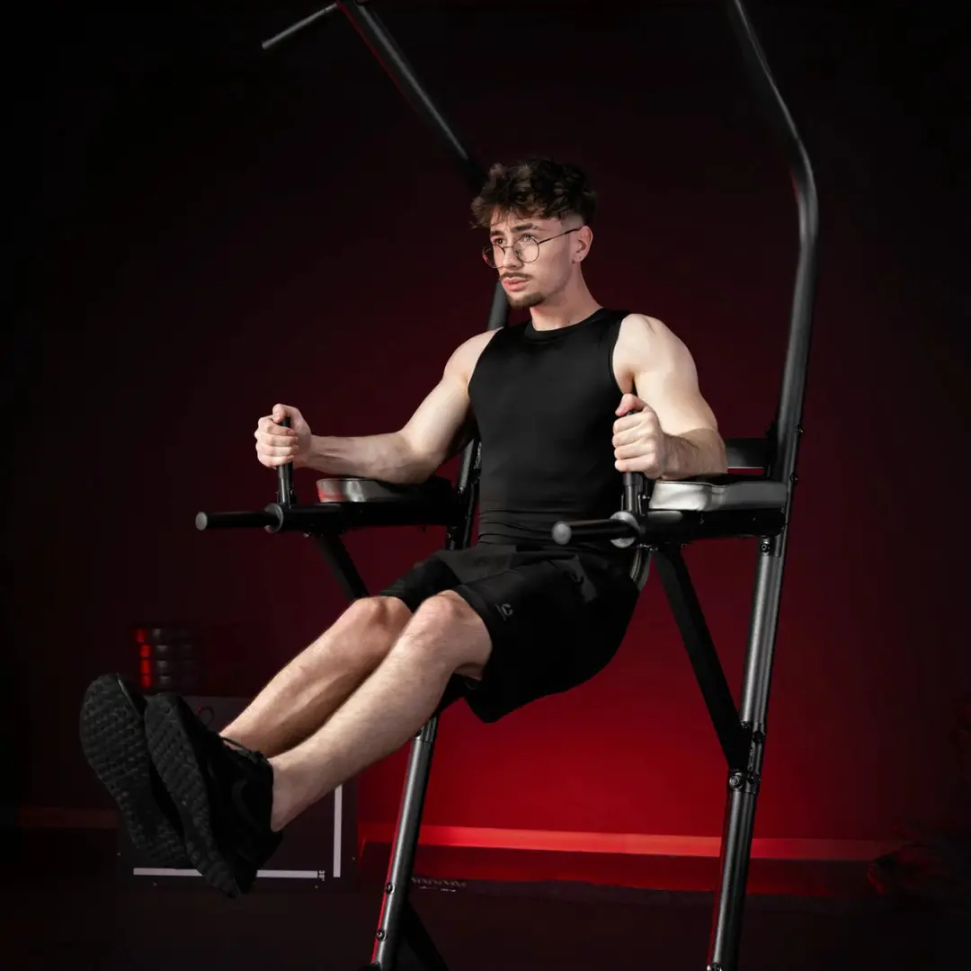Gorilla Sports Power Tower Deluxe - 216cm - Zwart