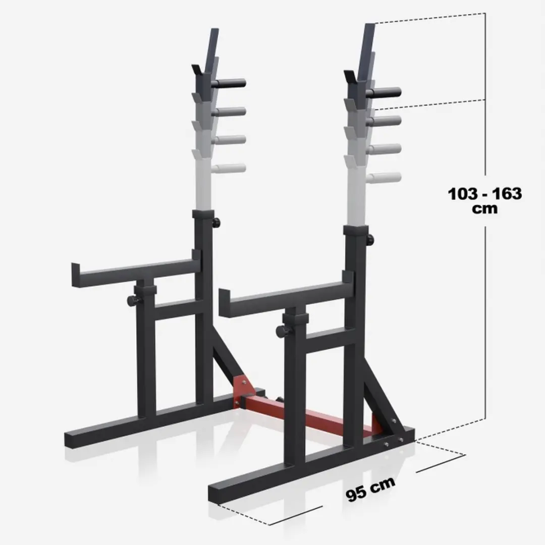 Gorilla Sports Multi Squat Rack - Squatrek & Haltersteunen - Zwart - afbeelding 6 van 6