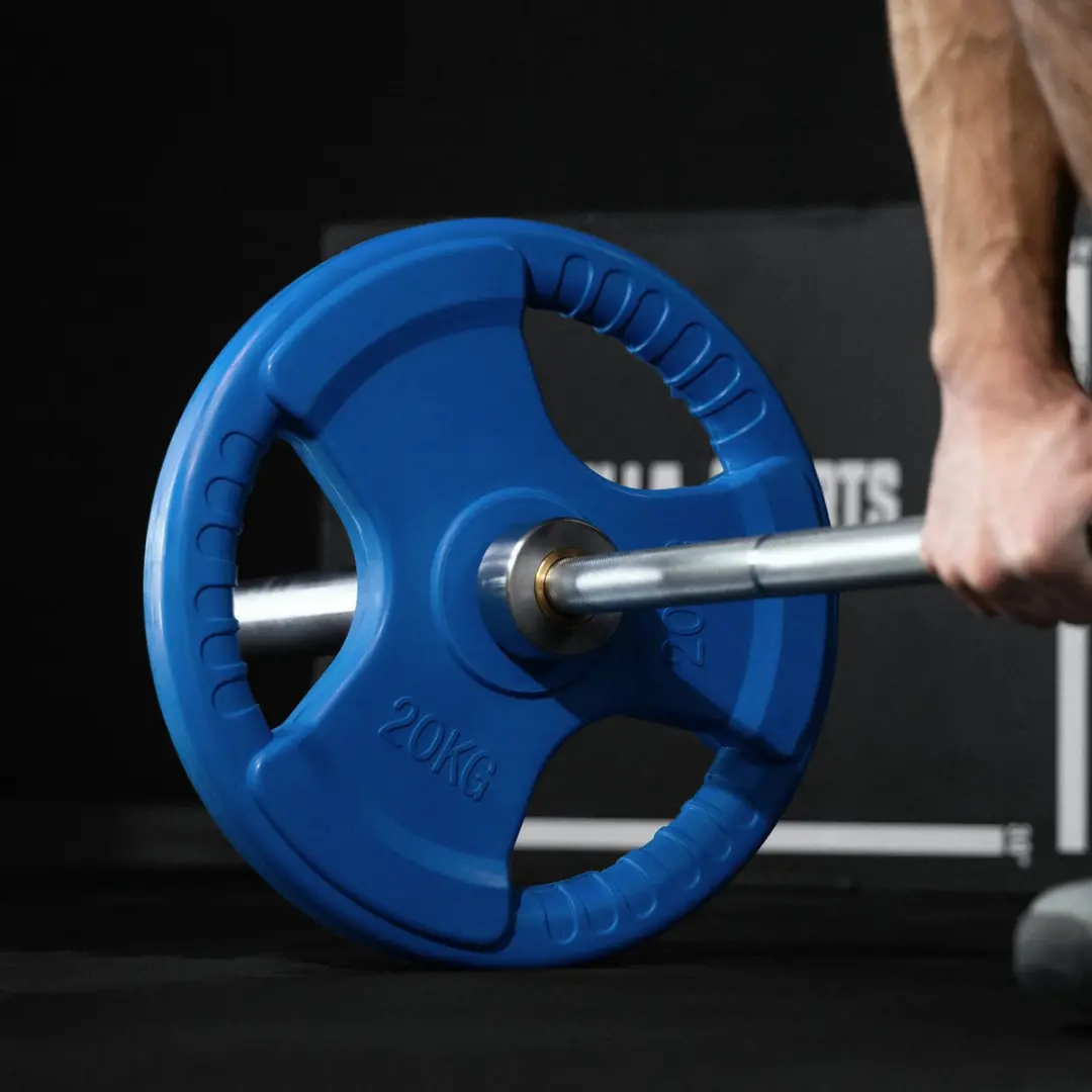 Gorilla Sports Halterschijf 15kg - Gripper - 50mm - Geel
