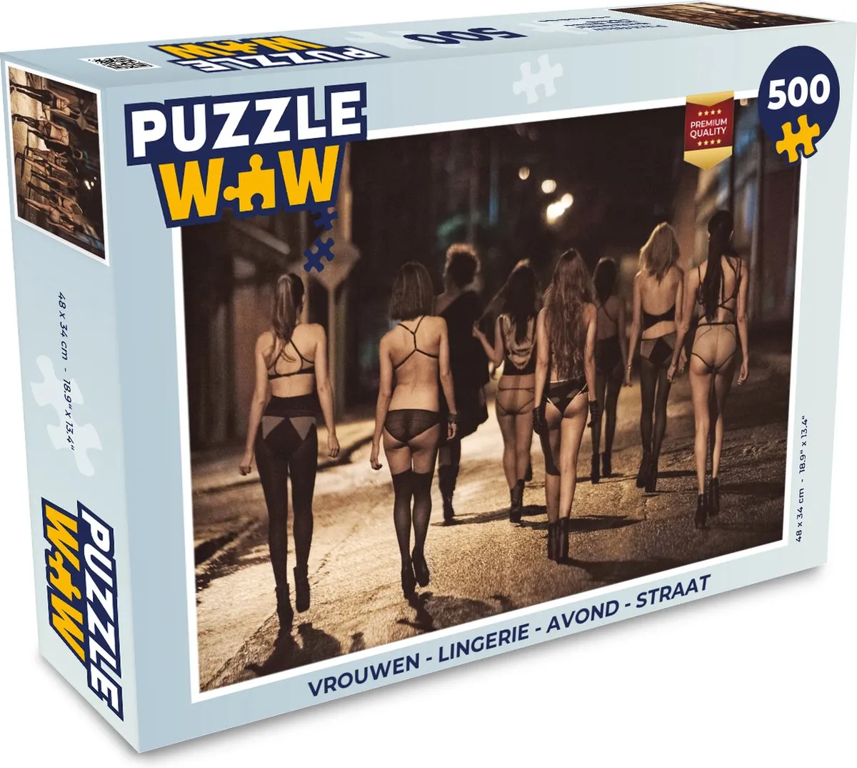 PuzzleWow Lingerie Avond Straat Legpuzzel 500 Stuks - Multicolor