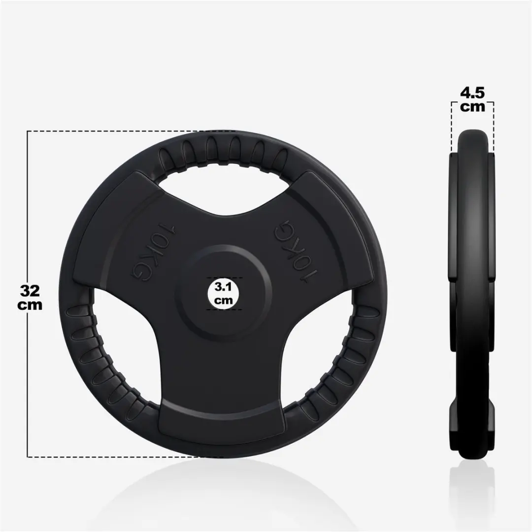 Gorilla Sports Halterschijf 10kg - Gripper Gietijzer - Zwart