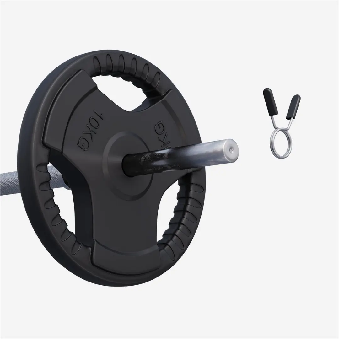 Gorilla Sports Halterschijf 10kg - Gripper Gietijzer - Zwart