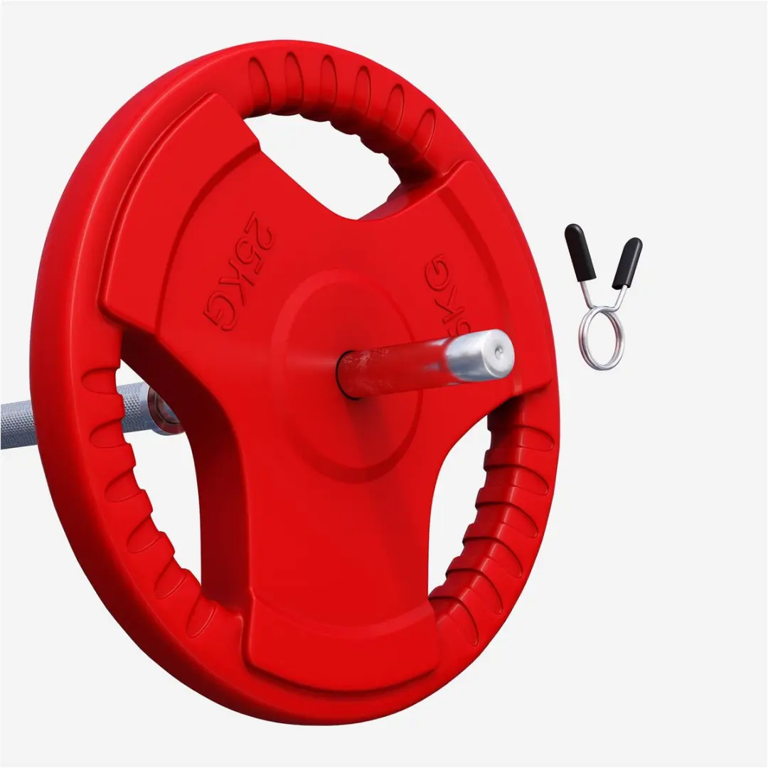 Gorilla Sports Halterschijf 25kg Gripper - Rood