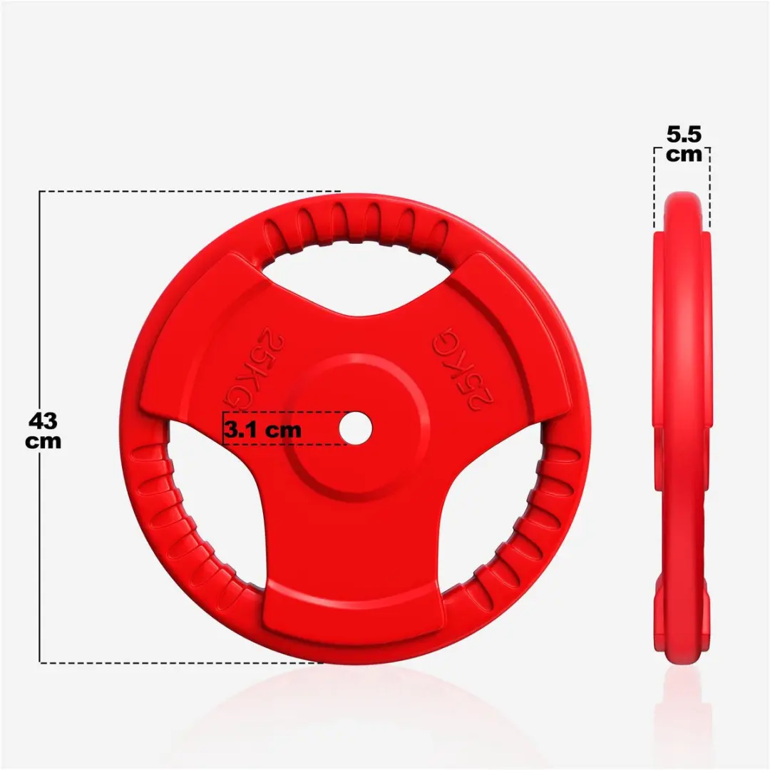 Gorilla Sports Halterschijf 25kg Gripper - Rood
