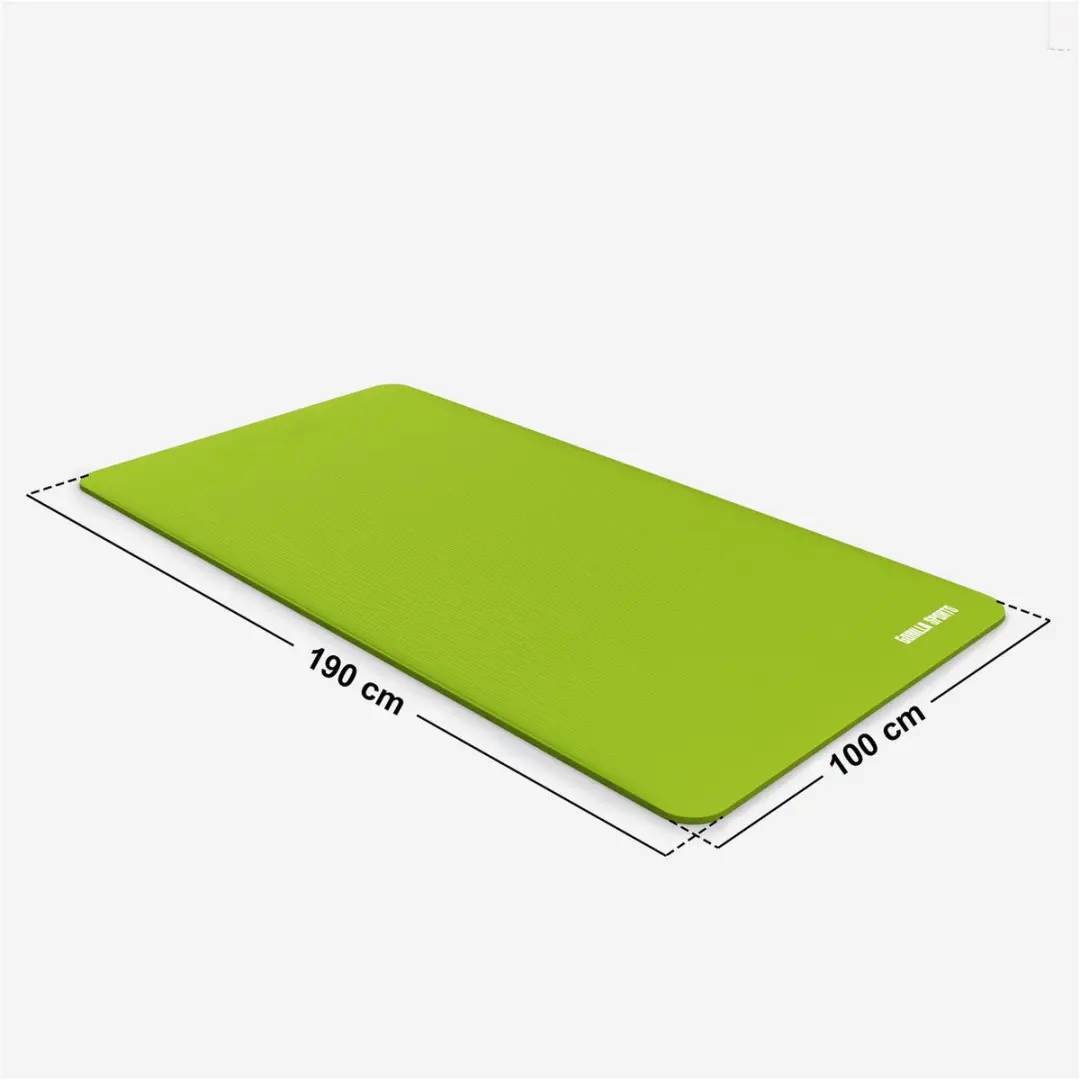 Gorilla Sports Yogamat Deluxe 190x100cm - 1,5cm - Limegroen