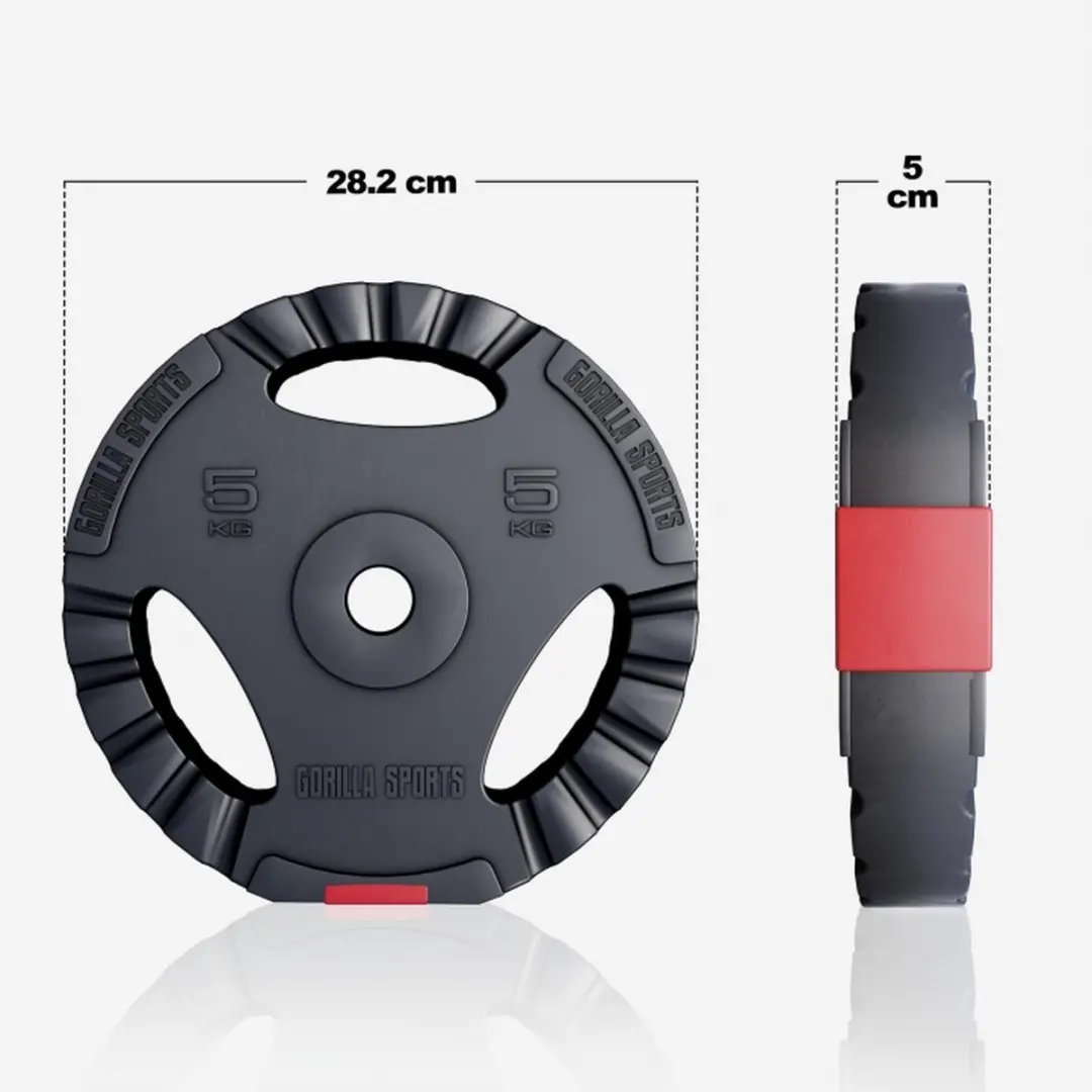 Gorilla Sports Halterschijven Gripper 30mm - 6x5kg Zwart