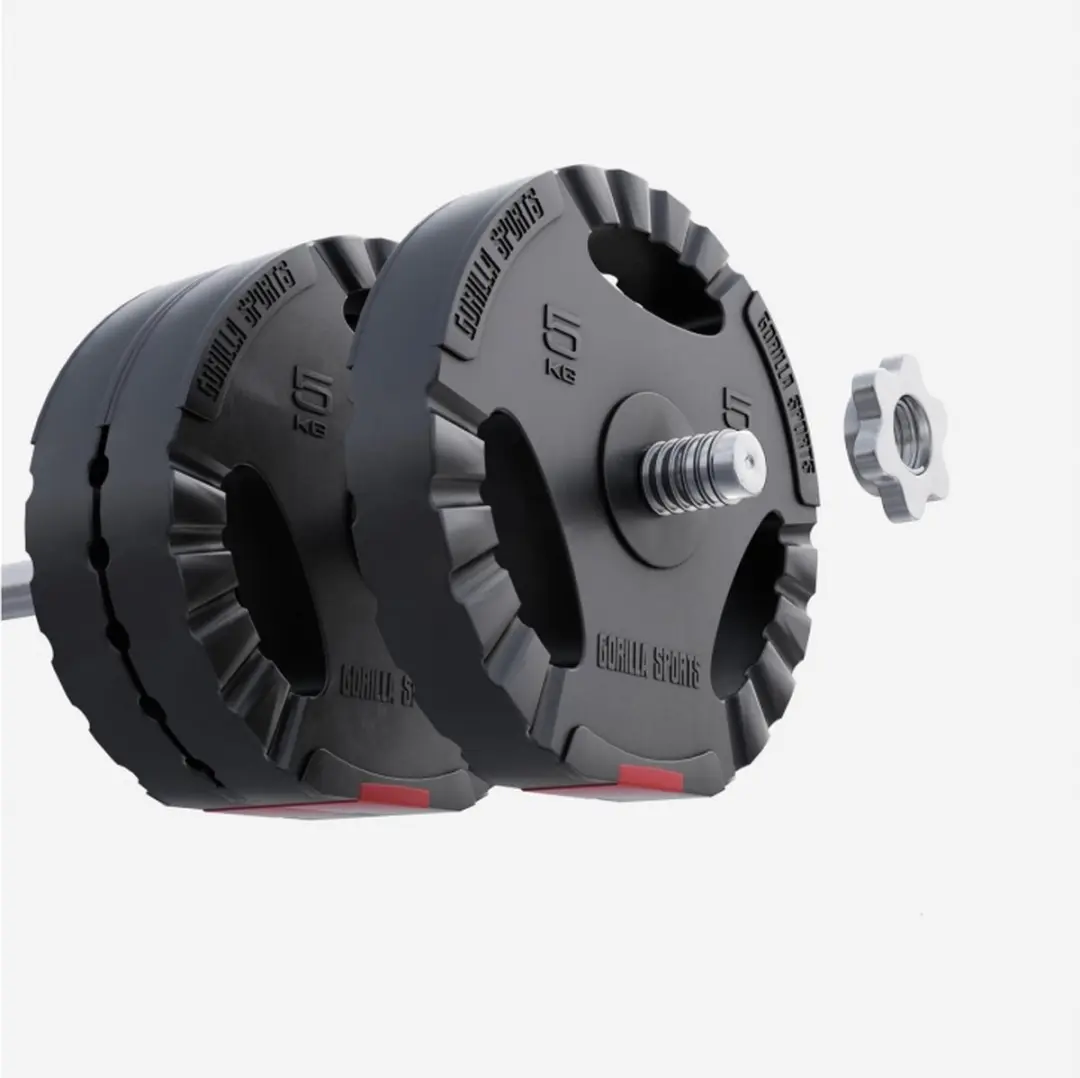 Gorilla Sports Halterschijven Gripper 30mm - 6x5kg Zwart