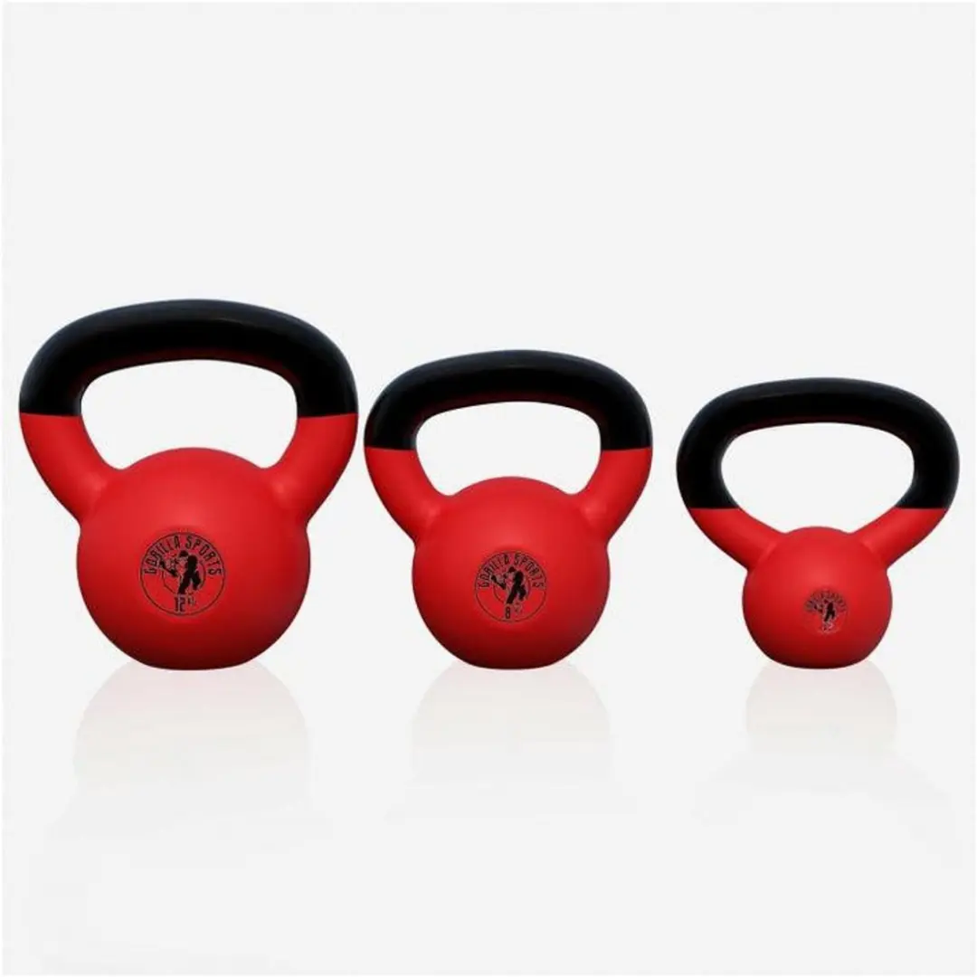 Gorilla Sports Kettlebellset 4/8/12kg - Rood