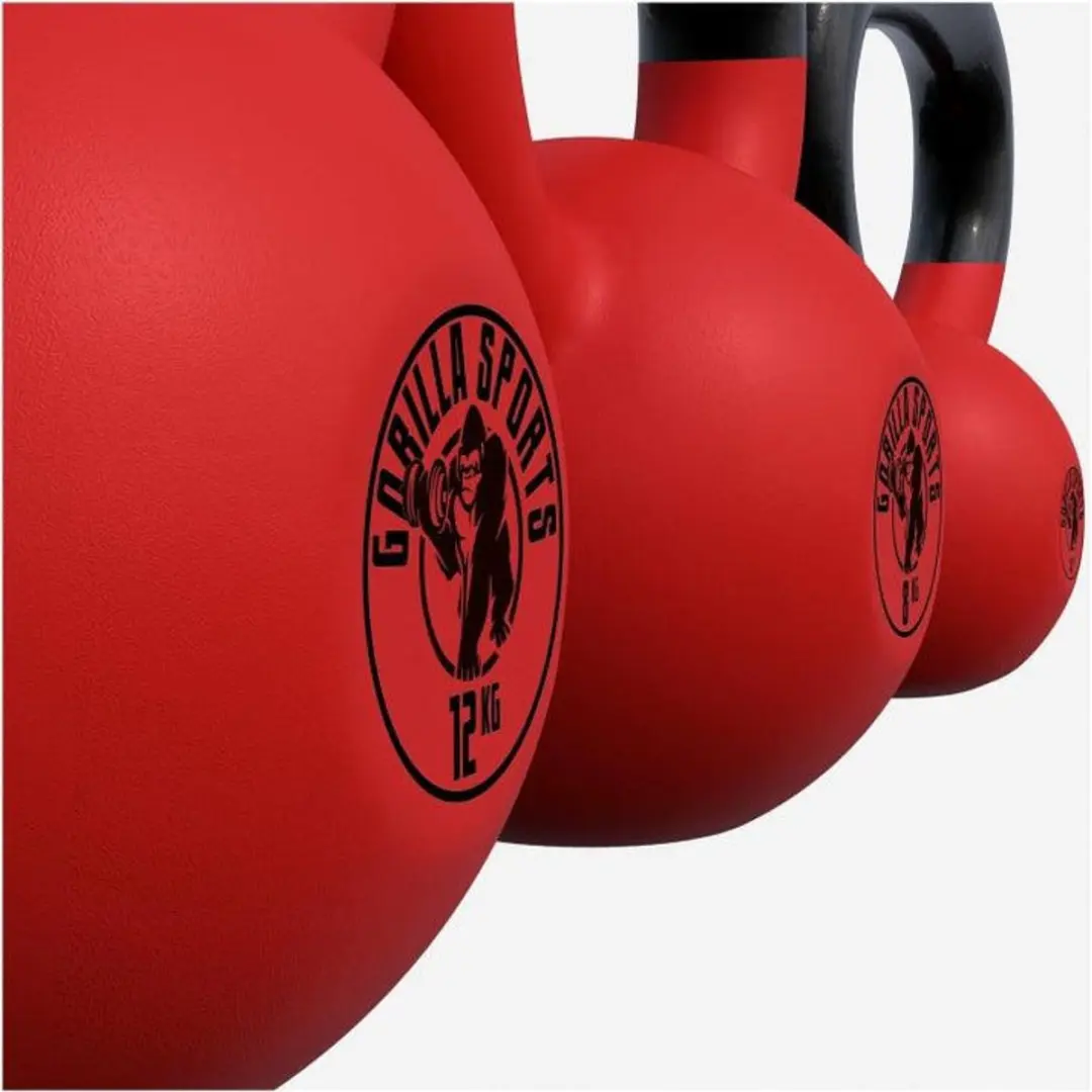 Gorilla Sports Kettlebellset 4/8/12kg - Rood
