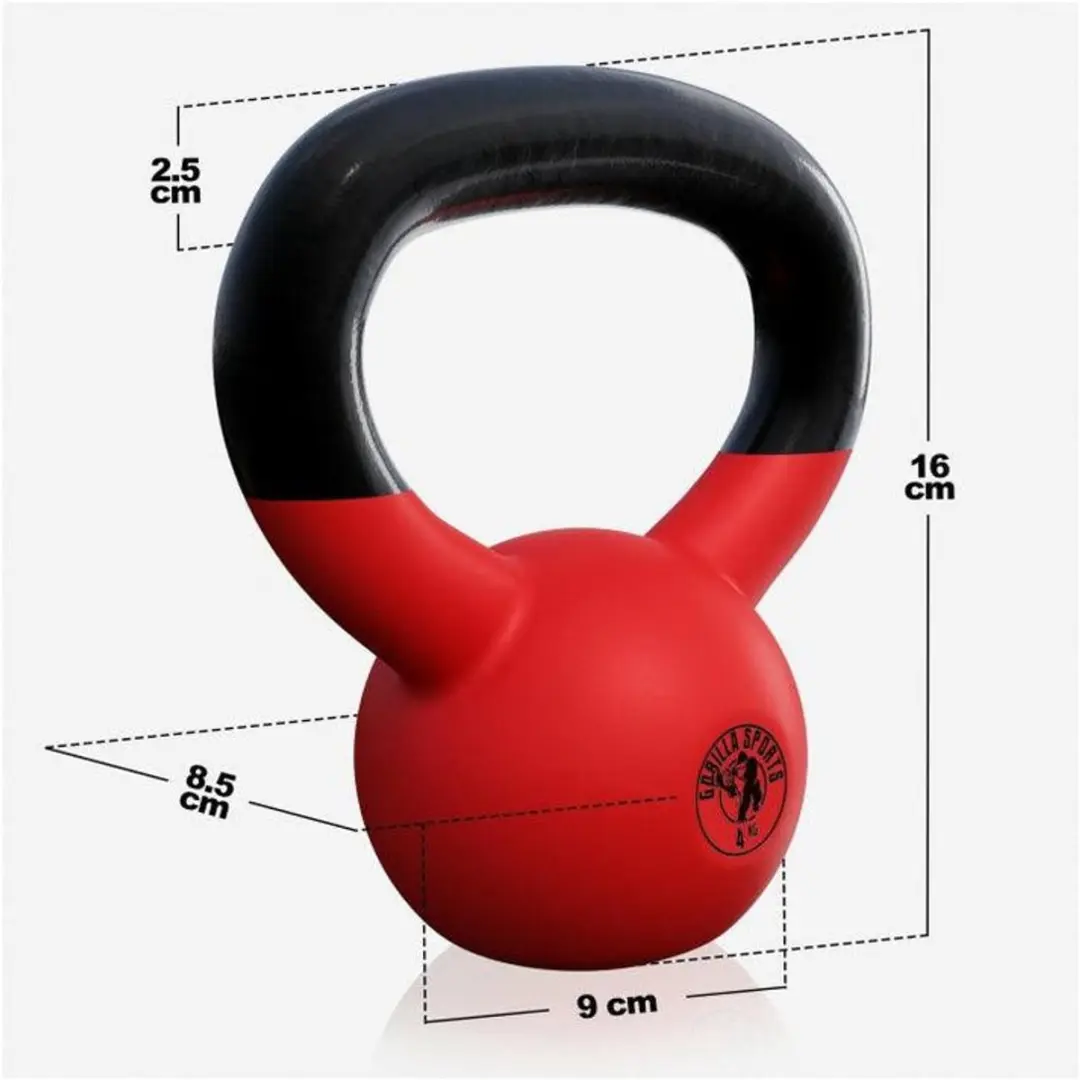 Gorilla Sports Kettlebellset 4/8/12kg - Rood