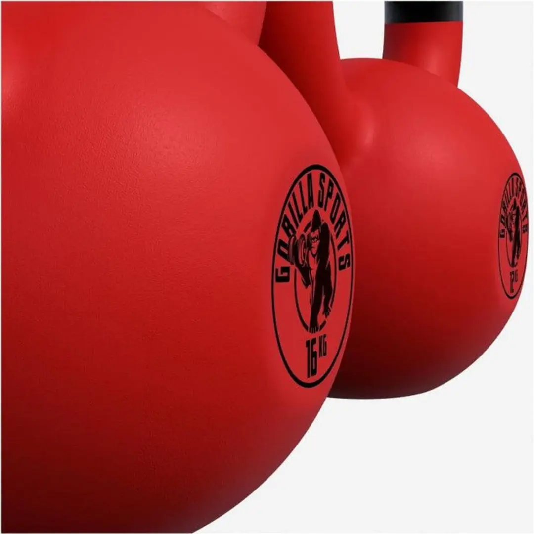 Gorilla Sports Kettlebell 12kg & 16kg - Rood