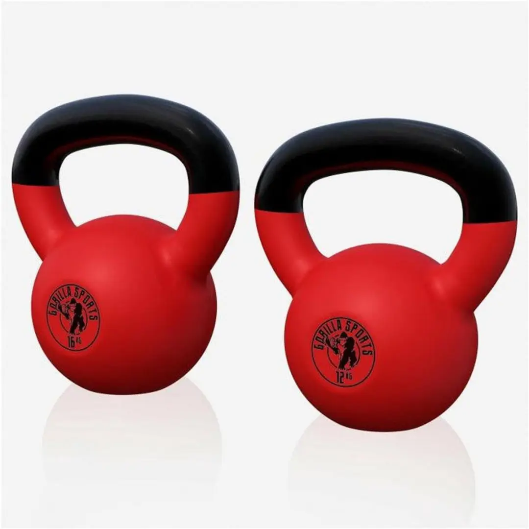 Gorilla Sports Kettlebell 12kg & 16kg - Rood