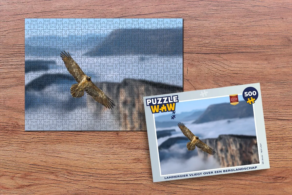 PuzzleWow Lammergier 500 Puzzelstukken - Multicolor