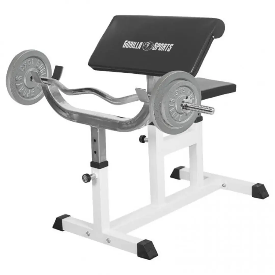 Gorilla Sports Biceps Curlbank + 38kg Halterset