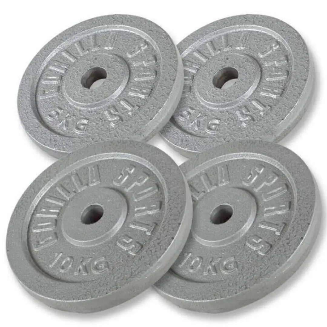 Gorilla Sports Biceps Curlbank + 38kg Halterset - EZ-curl - Gietijzer - 8 Stuks