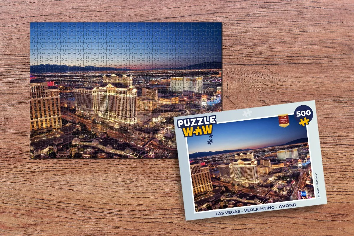 PuzzleWow Las Vegas Puzzel 500 Stuks - Multicolor