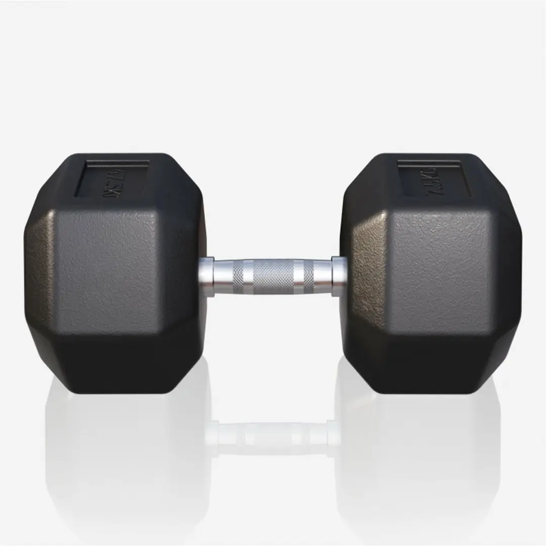 Gorilla Sports Dumbbell 47,5 kg - Gietijzer - Hexagon - Zwart