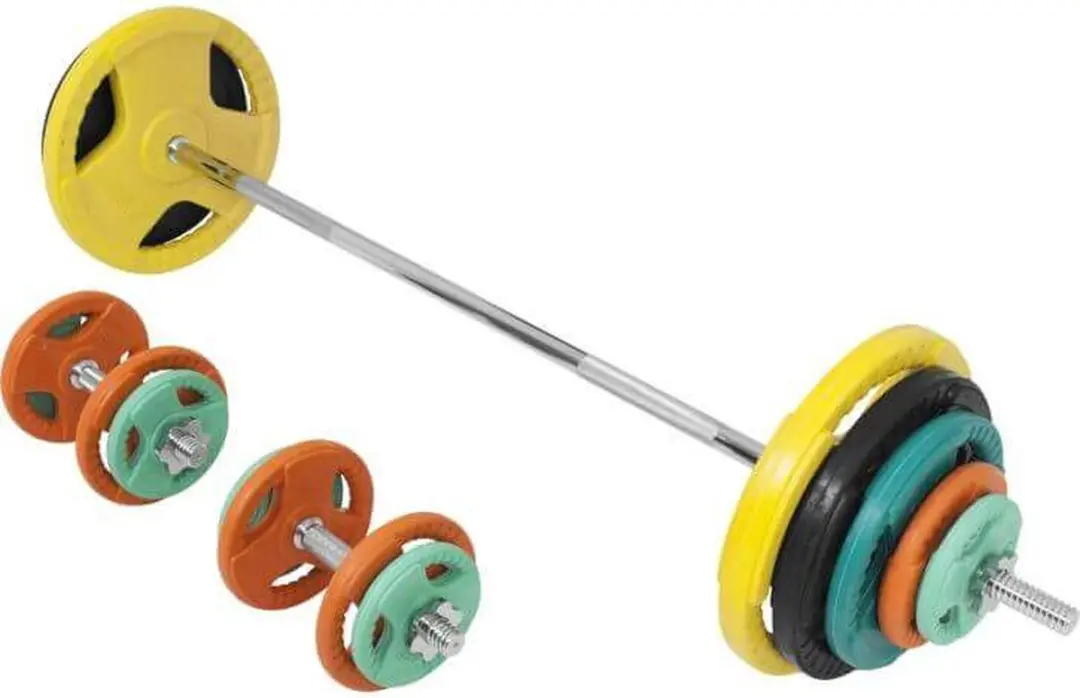 Gorilla Sports Halterset 100kg - Gripper Gietijzer - 26 Stuks