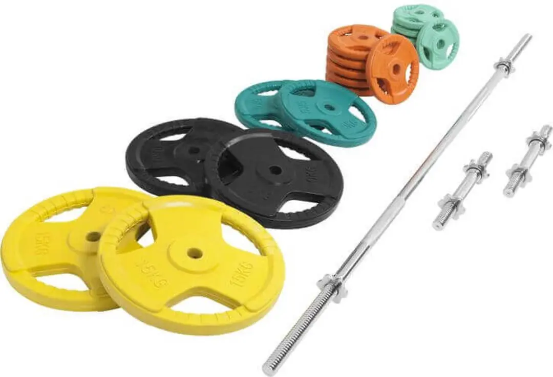 Gorilla Sports Halterset 100kg - Gripper Gietijzer - 26 Stuks