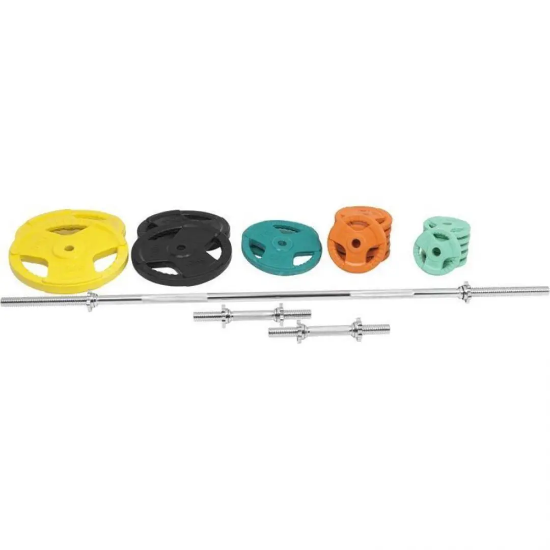 Gorilla Sports Halterset 100kg - Gripper Gietijzer - 26 Stuks