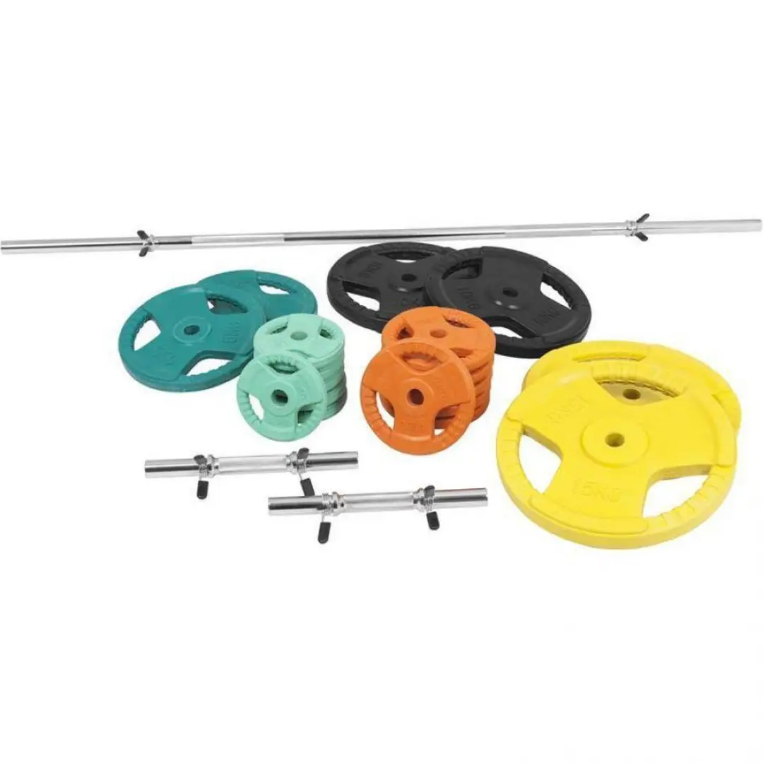 Gorilla Sports Halterset 100kg - Gietijzer 30mm - 27 Stuks