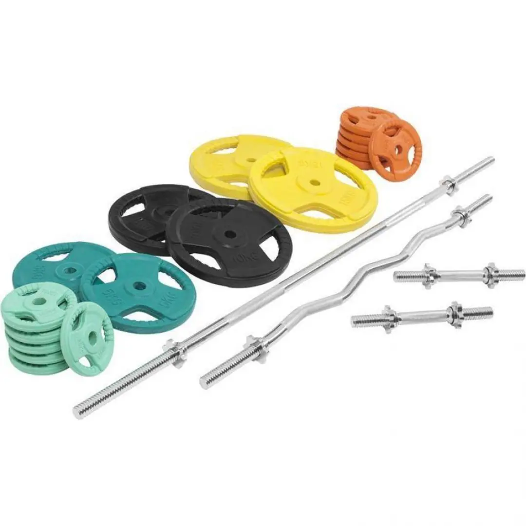 Gorilla Sports Halterset 108kg - Gripper Gietijzer Multikleur
