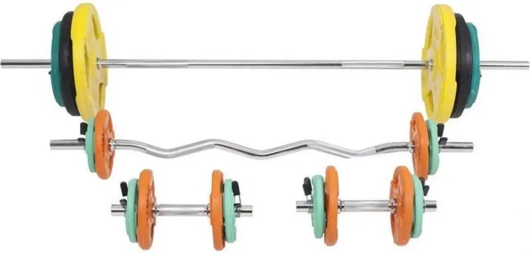 Gorilla Sports Halterset 108kg - Gietijzer 30mm - 30 Stuks