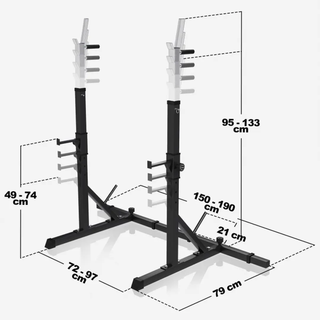 Gorilla Sports Squat Rack Verstelbaar - Zwart