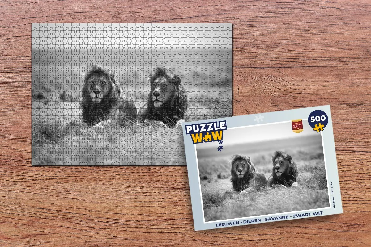 PuzzleWow Leeuwen Savanne Legpuzzel 500 Stuks - Multicolor