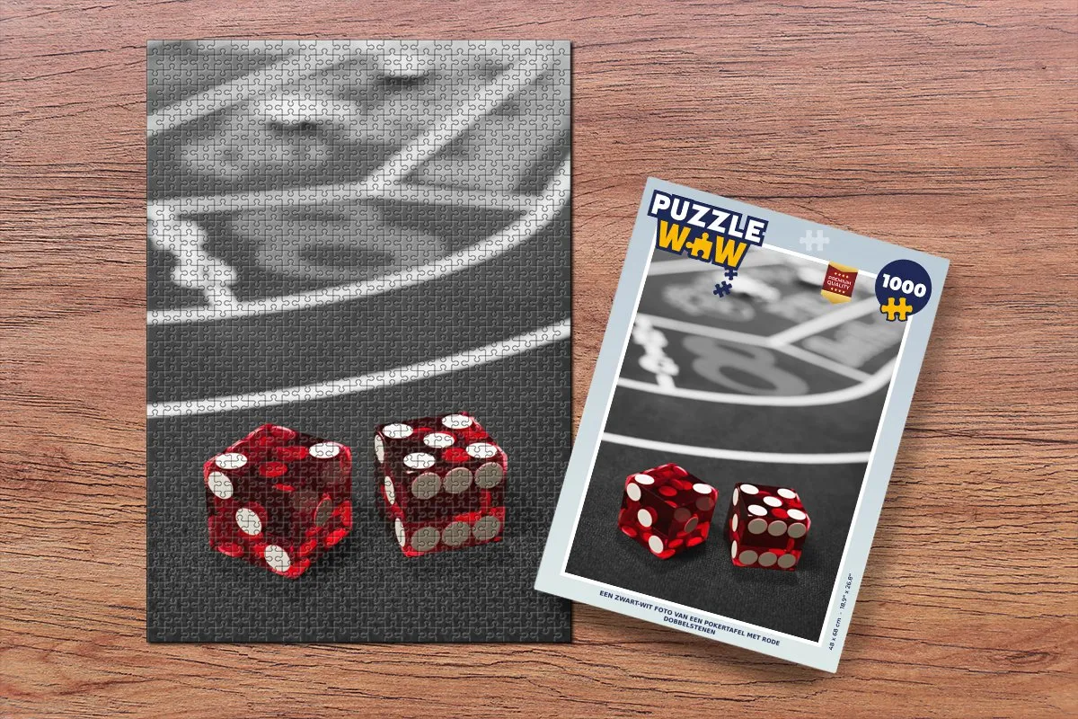 PuzzleWow Pokertafel Legpuzzel 1000 Stuks - Multicolor