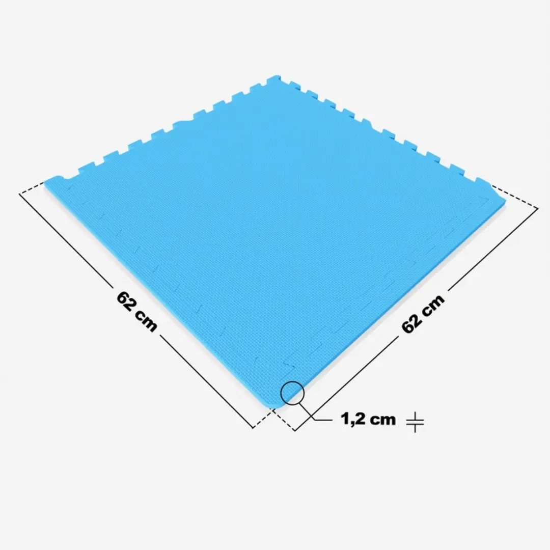 Gorilla Sports Puzzelmat - Blauw - 6 Stuks + 12 Eindstukken