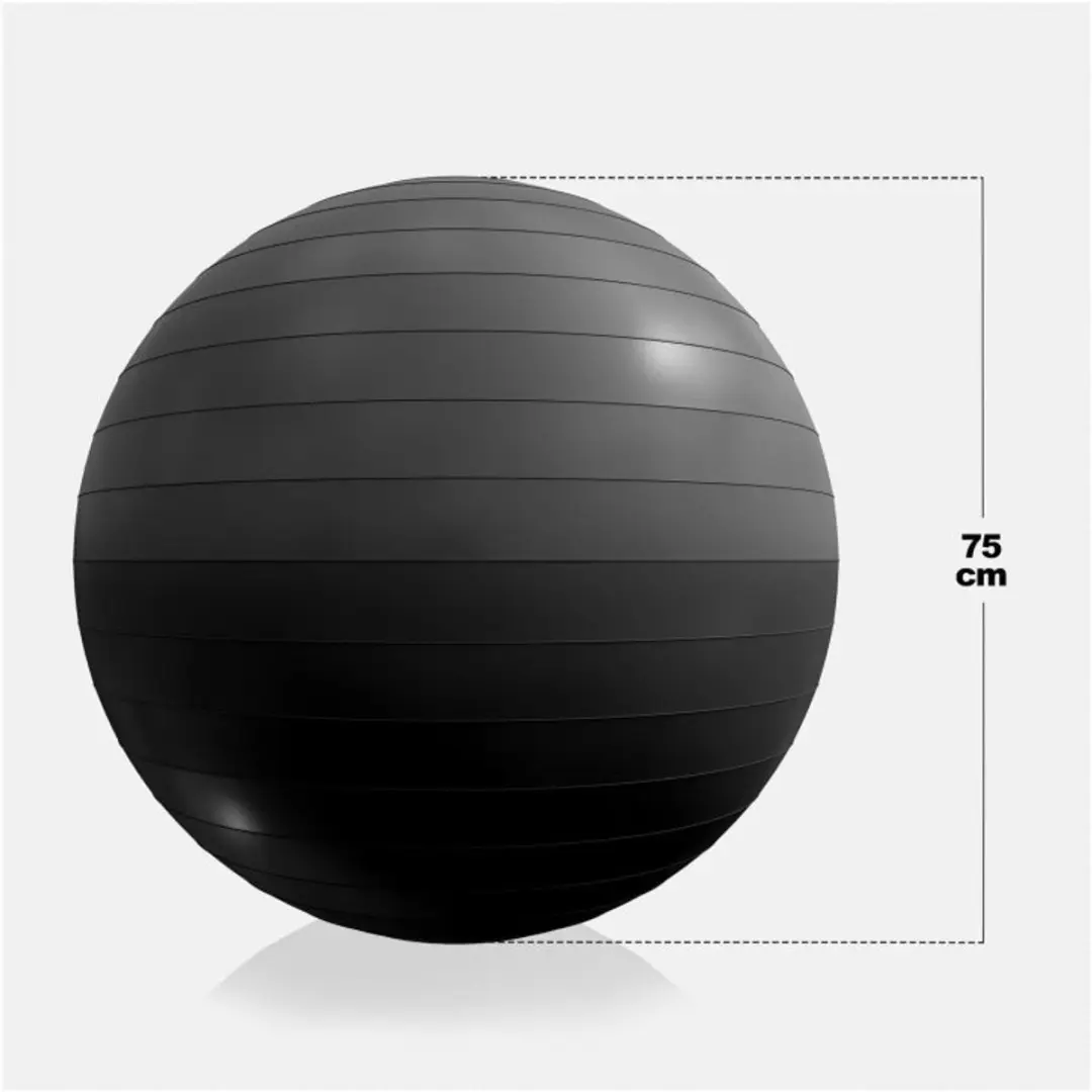 Gorilla Sports Fitnessbal Ø75cm - 500kg - inclusief pomp - Zwart