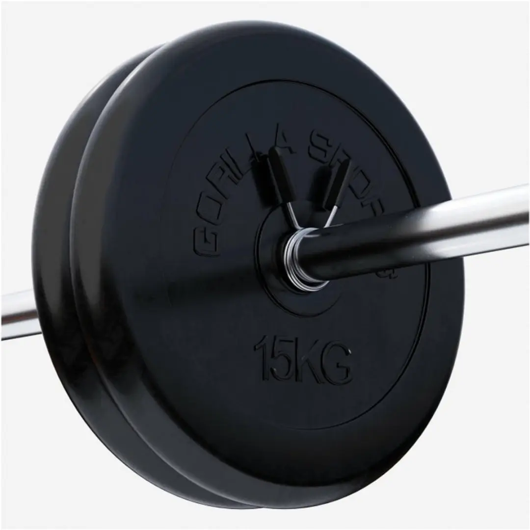 Gorilla Sports Halterschijven Set 30kg - 2x15kg Rubber - 30mm