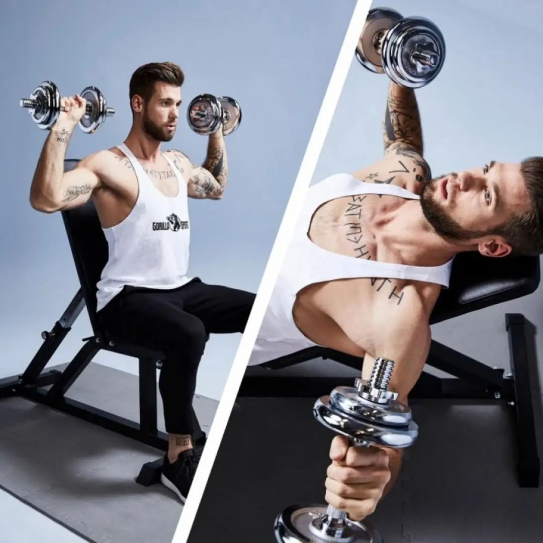 Gorilla Sports Fitnessbank Multifunctioneel 7 Posities - Halterbank Zwart