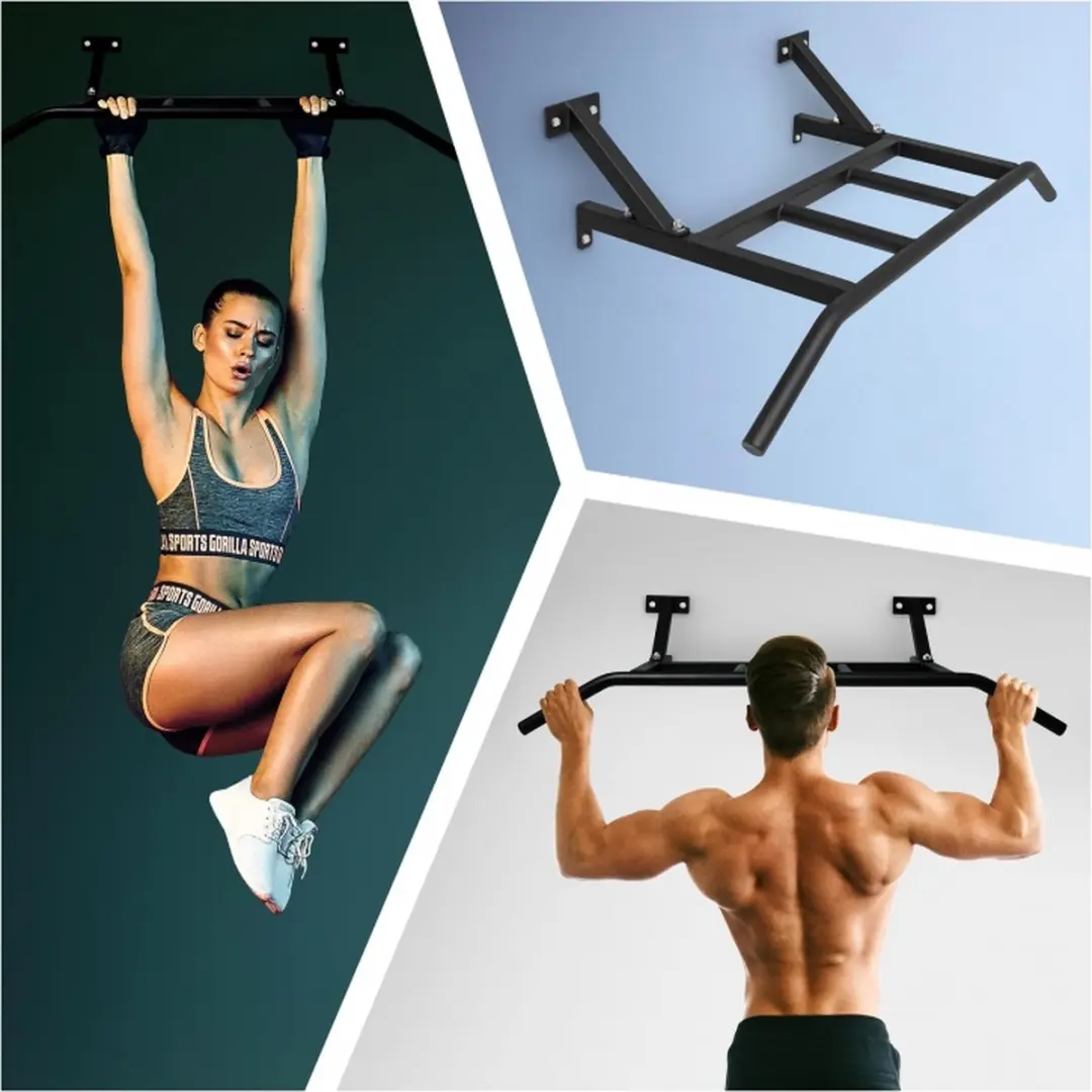Gorilla Sports Optrekstang - Wandmontage - Multi-grip