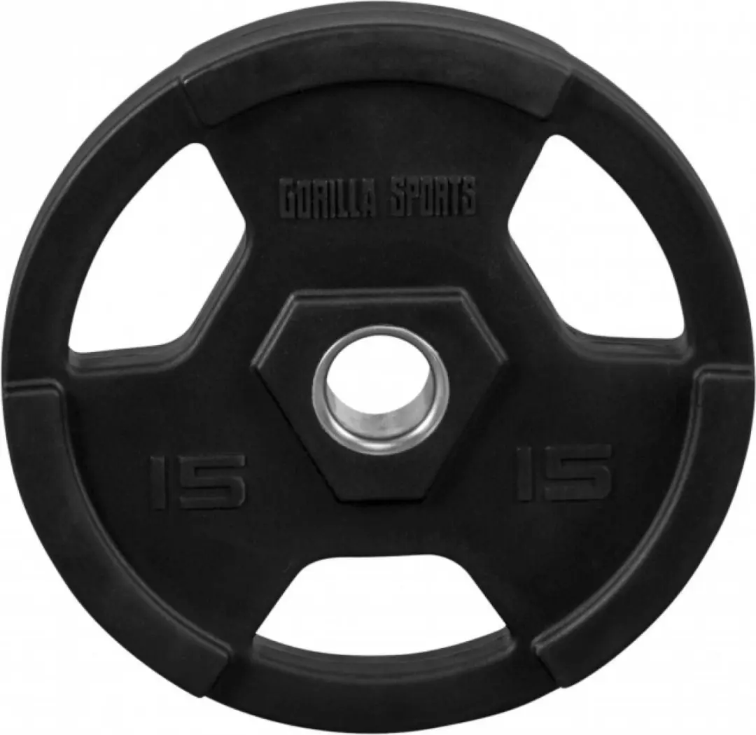 Gorilla Sports Halterschijf 15kg - Professioneel 50/51mm - Zwart