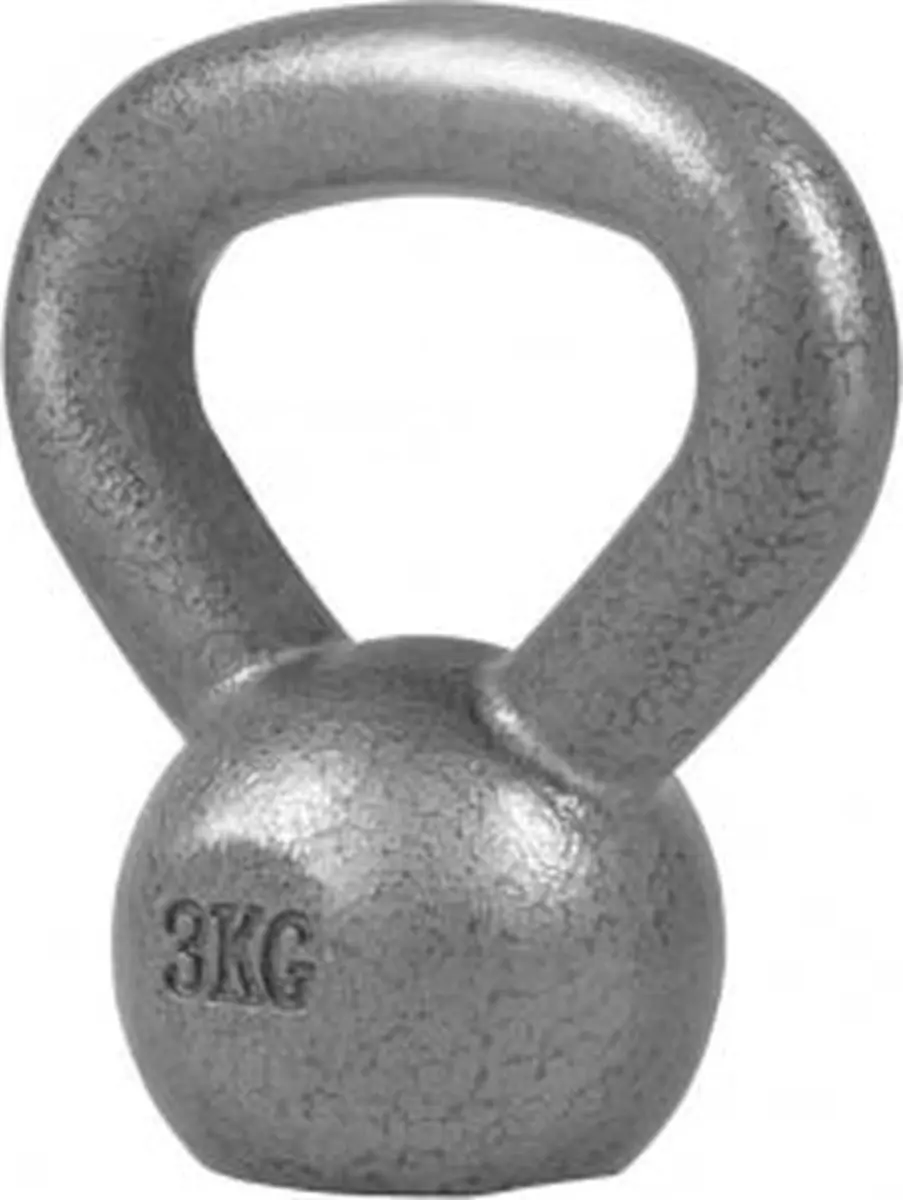 Gorilla Sports Kettlebell 3 kg - Gietijzer - Zilver