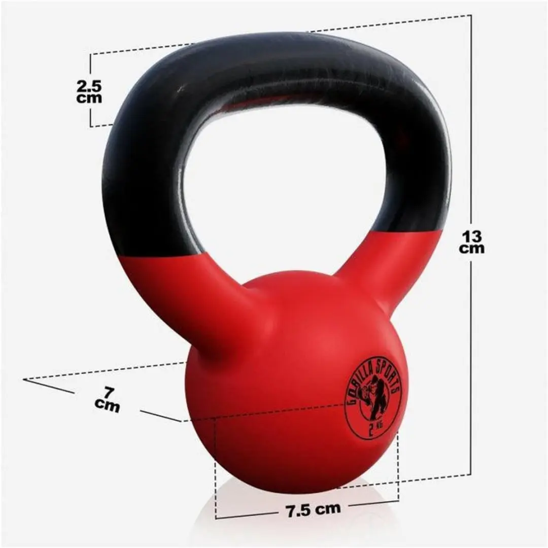 Gorilla Sports Kettlebell 2 kg - Rood