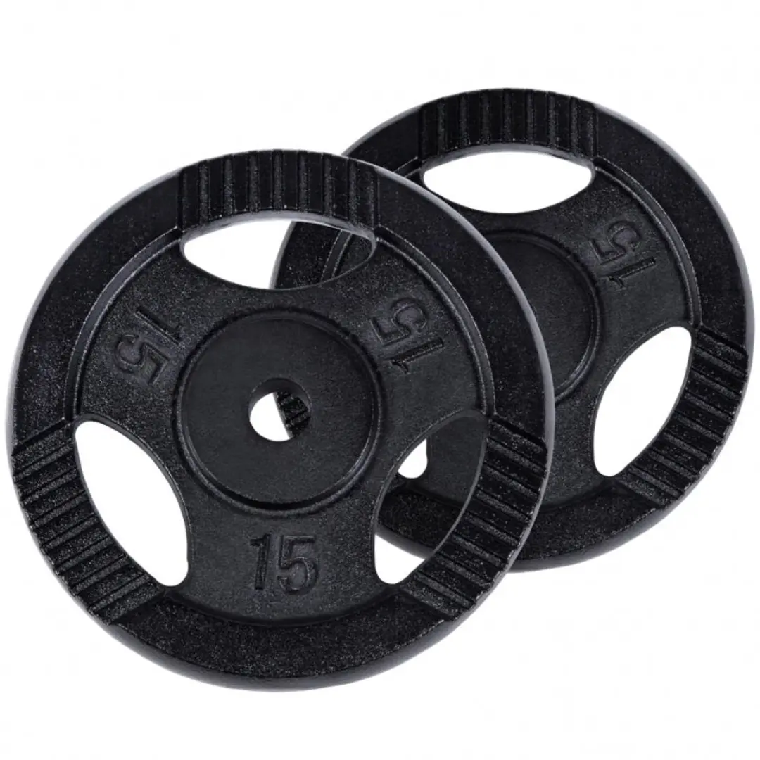 Gorilla Sports Halterschijven Gietijzer 30mm - 2x15kg Zwart
