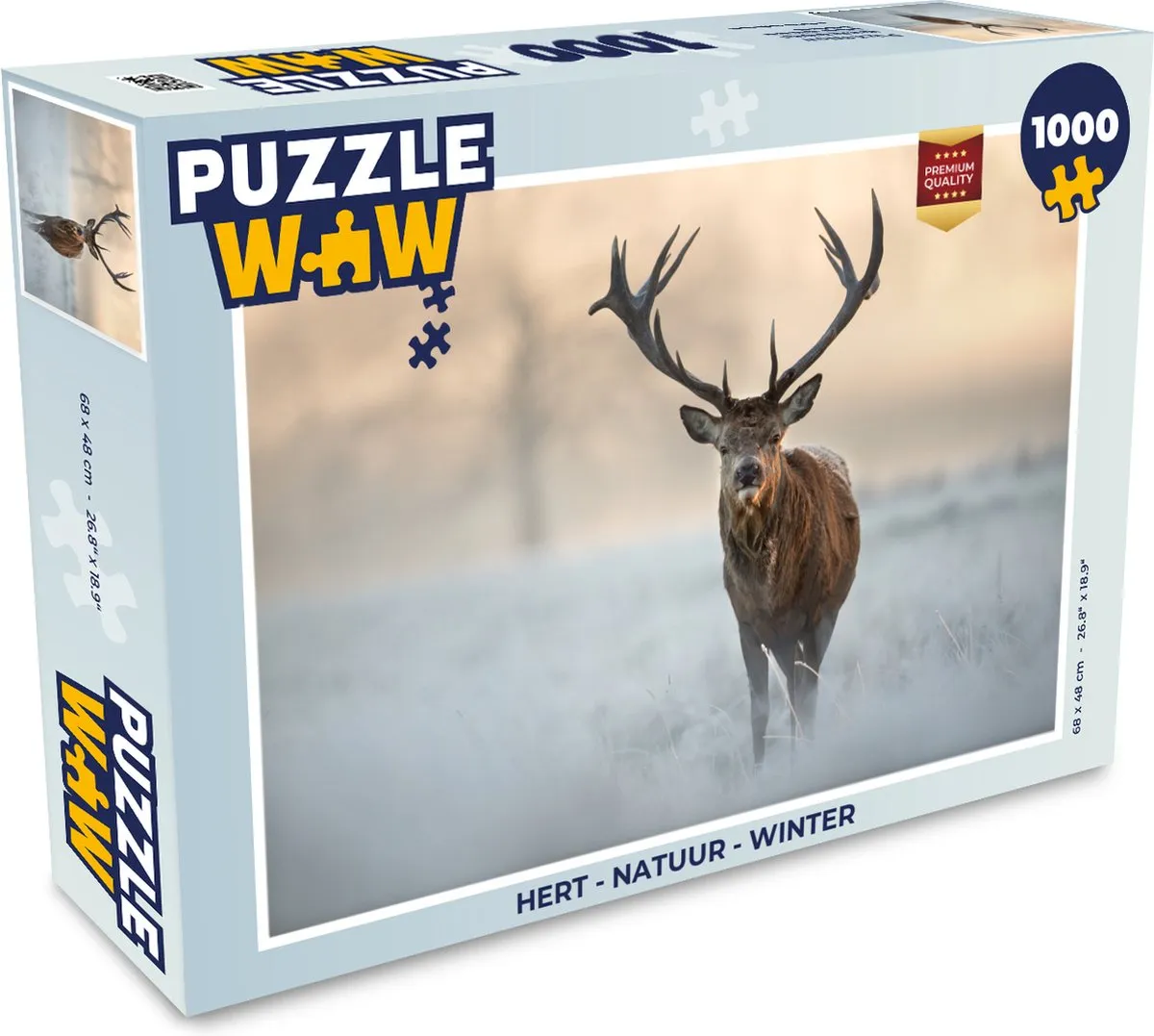 PuzzleWow Hert Natuur Winter Legpuzzel 1000 Stuks